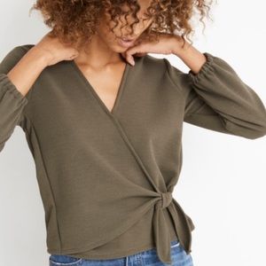 Madewell Texture & Thread Crepe Wrap Top